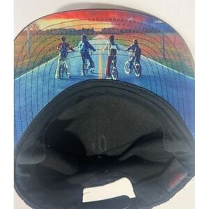 Stranger Things Colorful Graphic Brim Snap Back Baseball Cap Black Netflix